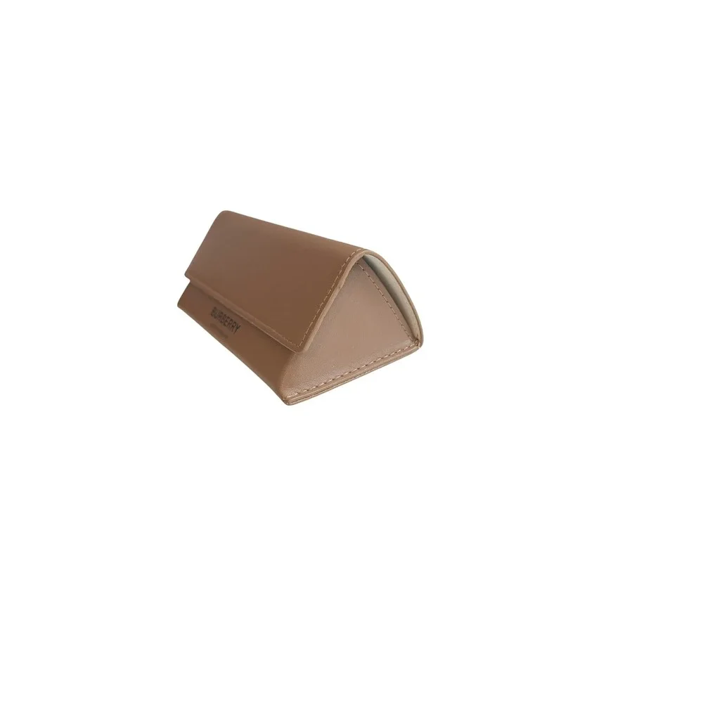 Burberry London England Tan Brown Triangular Sunglasses Case Magnetic Hard Shell